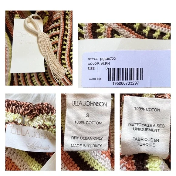 New! ULLA JOHNSON “Aurora” Ruffled Crochet Knit Top - Picture 14 of 14